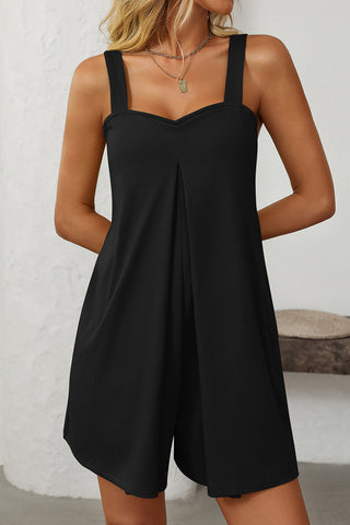 Pleated Romper with Relaxed Fit