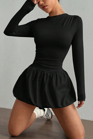 Long-Sleeve Skater Dress