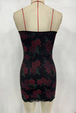 Strapless Lace Trim Mini Dress