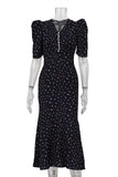 Puff Sleeve Floral Midi Dress