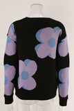 Floral Patterned Knit Sweater