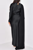 Draped Evening Gown with Elegant Silhouette