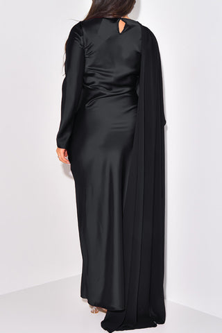 Draped Evening Gown with Elegant Silhouette