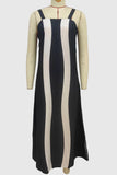 Striped A-Line Casual Dress
