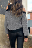 Cold Shoulder Chevron Sweater