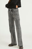 Cargo Pocket Straight-Leg Jeans