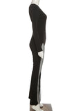 One-Shoulder Mesh Detail Jumpsuit