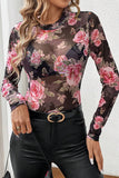 Floral Sheer Long-Sleeve Top