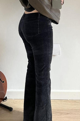 Patterned Flare Denim Pants