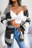 Striped Open-Front Cardigan