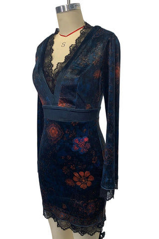 Floral Long Sleeve Casual Dress