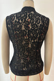 Mandarin Collar Lace Tank Top