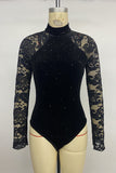 Lace Sleeve Embellished Bodysuit