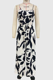 Leaf Print Strappy Jumpsuit