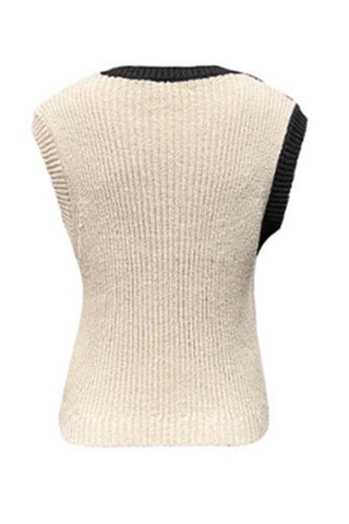 Two-Tone Button-Front Cardigan
