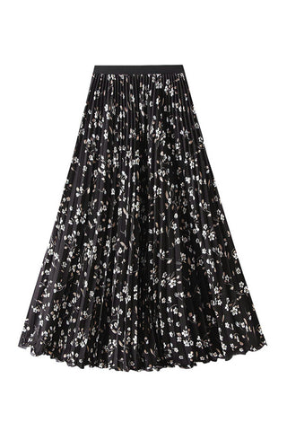 Floral Pleated Maxi Skirt