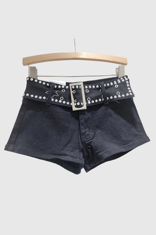 Studded Belt Casual Shorts