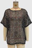 Sequined Mesh T-Shirt