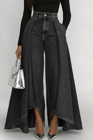 Wide-Leg High-Waisted Jeans