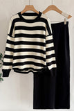 Striped Sweater and Skirt Set