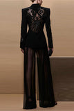 Sheer Mesh Layered Panel Pants