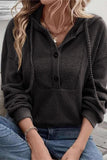 Button-Up Ribbed Hoodie