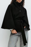 Belted High-Collar Cape