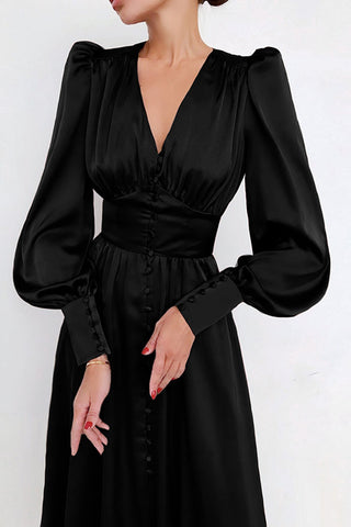 Elegant Buttoned Midi Dress