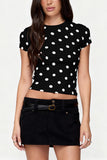 Polka Dot Crew Neck Tee
