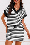 Striped Shirt and Skirt Set
