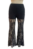 Lace Flare Casual Pants