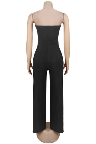 Strapless Cutout Wide-Leg Jumpsuit