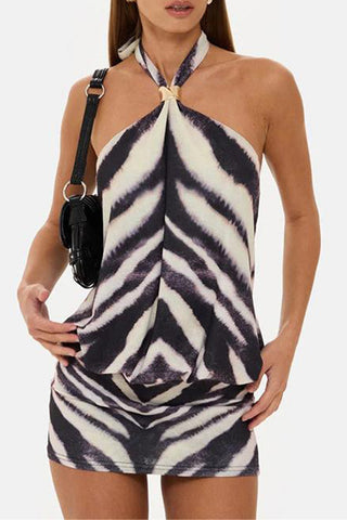 Halter Neck Casual Mini Dress