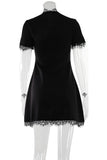 Elegant Lace-Trimmed Evening Dress
