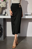 Flattering Ruched Skirt with Floral Accents