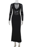 Sheer Sleeve Evening Gown