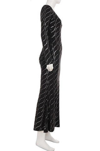 Elegant Evening Gown with Long Sleeves