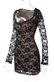 Lace Overlay Night Out Mini Dress