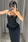 Elegant Button-Front Lace Camisole