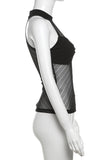 High-Neck Mesh Panel Tank Top