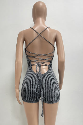 Strappy Ribbed Romper