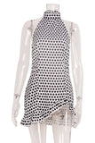 Polka Dot Halter Casual Dress