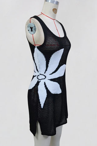 Floral Mesh Casual Beach Dress
