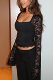 Lace Sleeve Blouse with Delicate Detailing