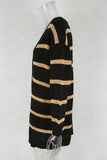 Striped Button-Front Cardigan
