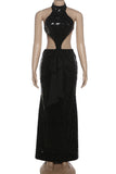 Elegant Cut-Out Sequin Evening Dress