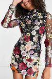 Floral Embellished Casual Dress