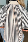 Striped Zip-Up Blouse