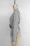 Striped Wrap-Front Blouse