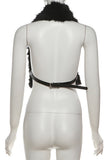 Faux Fur Buckled Shoulder Wrap